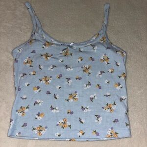 woman’s floral tank top